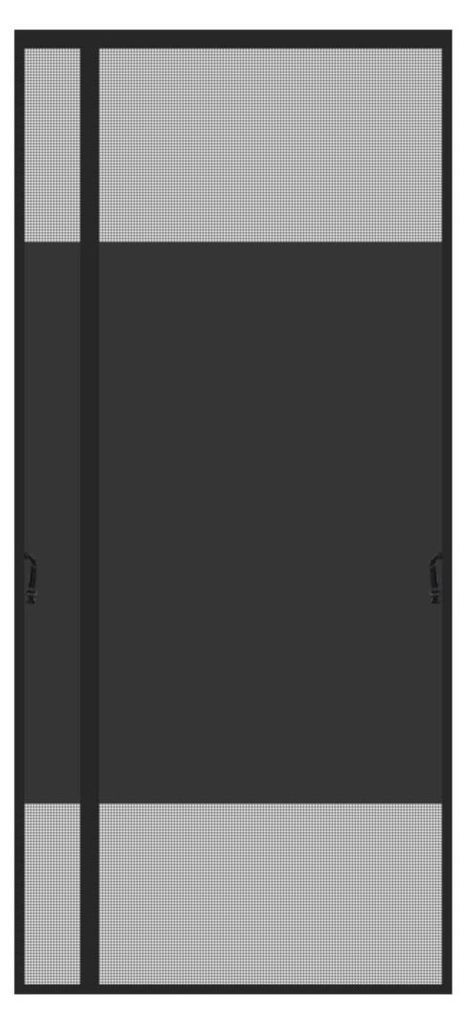 INF Schwarze magnetische Fliegengittertür links 100x210 Polyester Vollklett