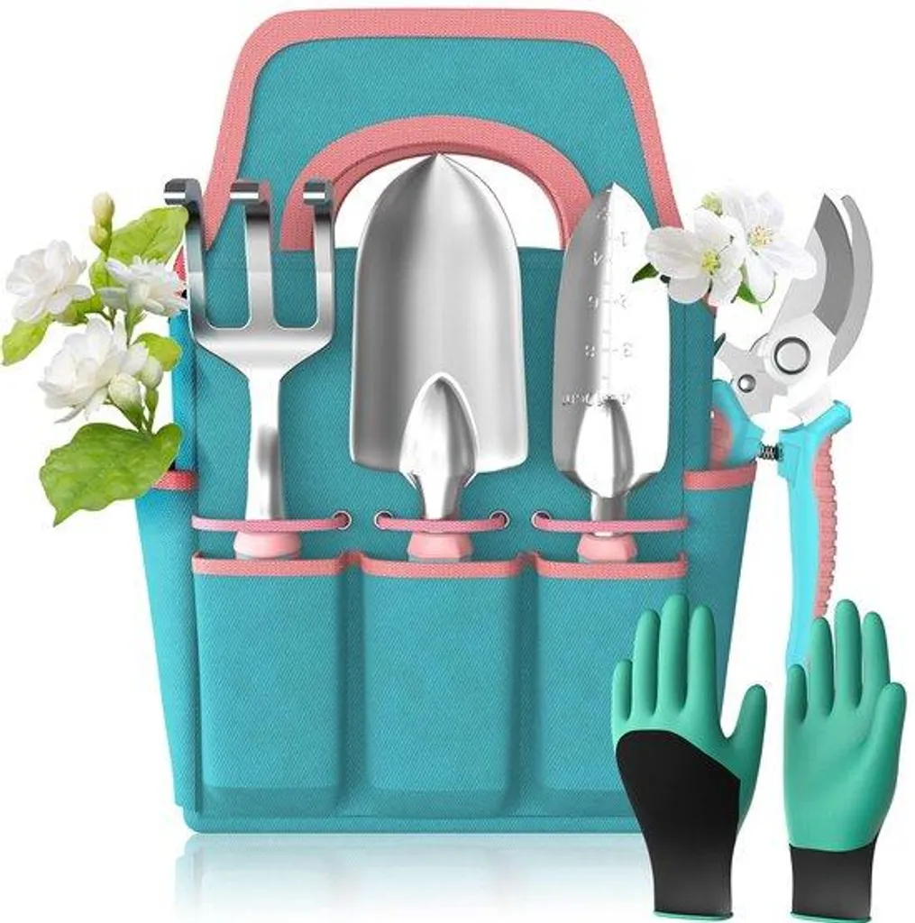 Kit outils de jardinage 6 pièces en métal robuste pour potager et fleurs