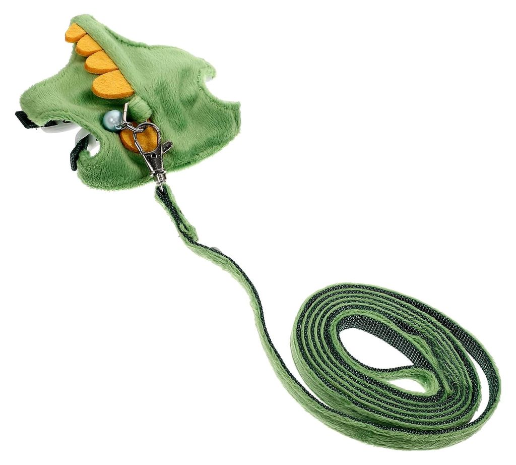 Bequemes Frettchengeschirr mit Leine für kleine Haustiere, strapazierfähiges und flexibles Nylon in Grün, praktisches Set für Frettchen in zuf...
