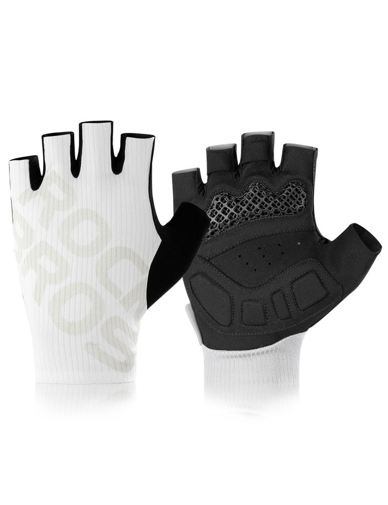 ROCKBROS Fahrradhandschuhe Sommer Halbfinger Atmungsaktiv Dämpfungspolster für Radsport, Laufen, Fitness Weiß XL