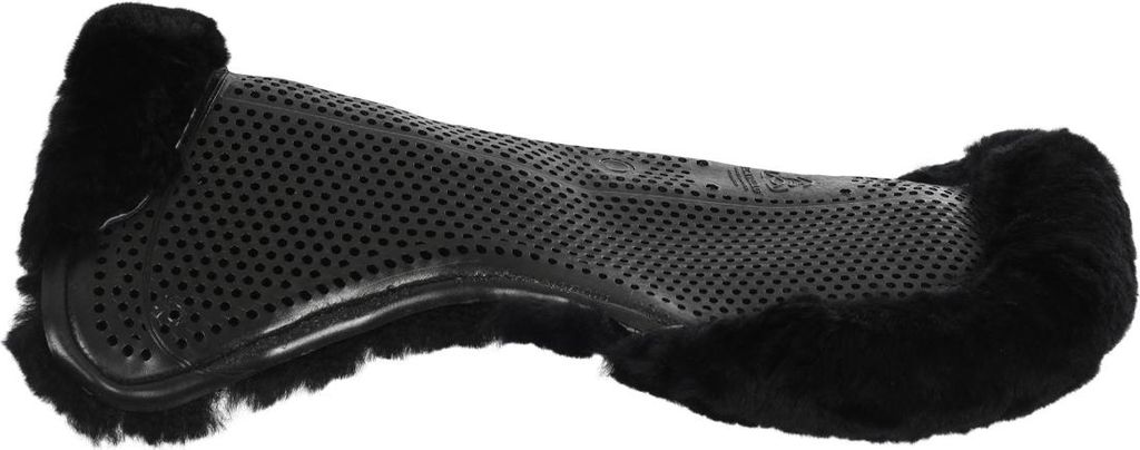 Acavallo Gel Pad mit Lammfell, Größe:L, Farbe:black/black