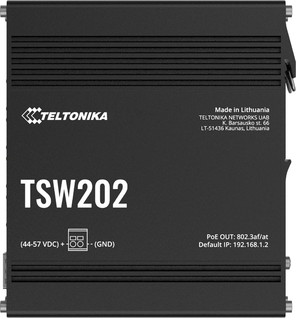 Switch Industrial Teltonika TSW202 Managed 8x RJ45 Gigabit PoE+ 2x SFP Gigabit