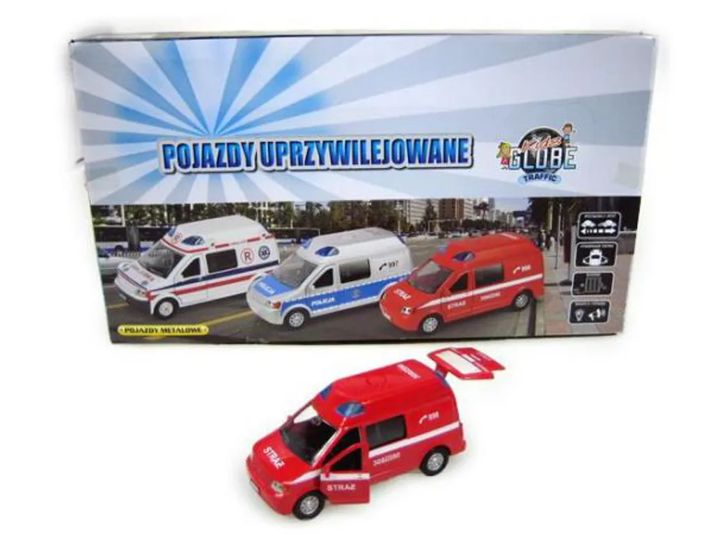 Regalo Perfetto: Camion Pompieri HKG Van Straż Pożarna Metallo 14cm