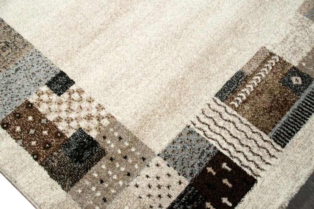 Tapis de Salon Design Multicolore Motif Géométrique 80x150 cm Chic