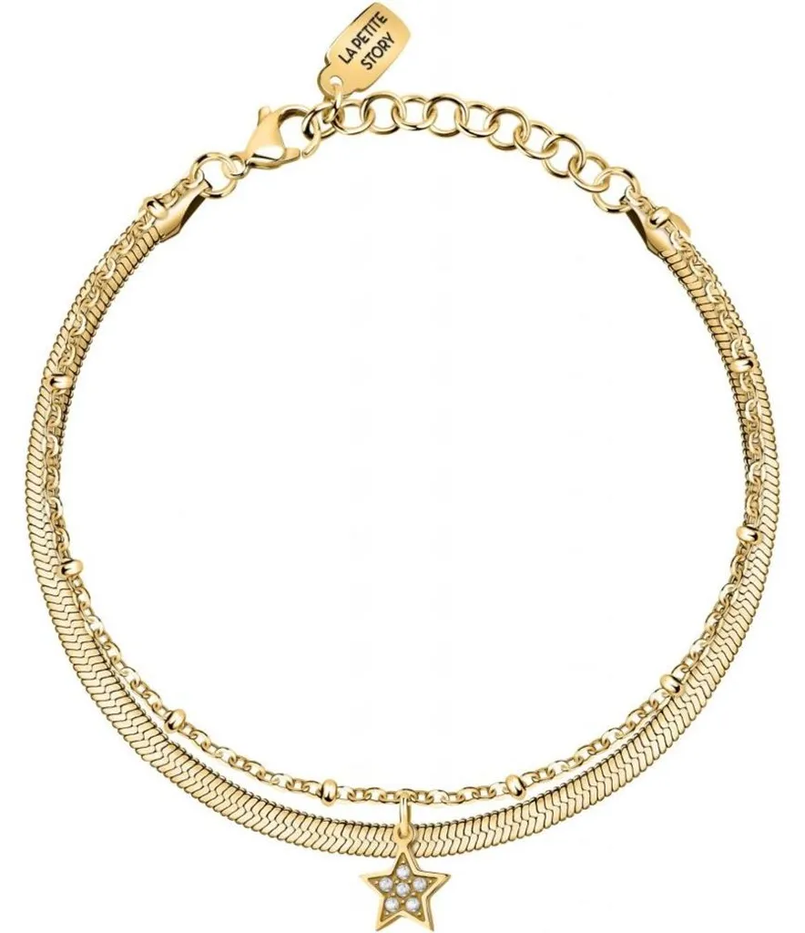 Bracelet double rang en plaqué or avec étoile pour femme - Élégant