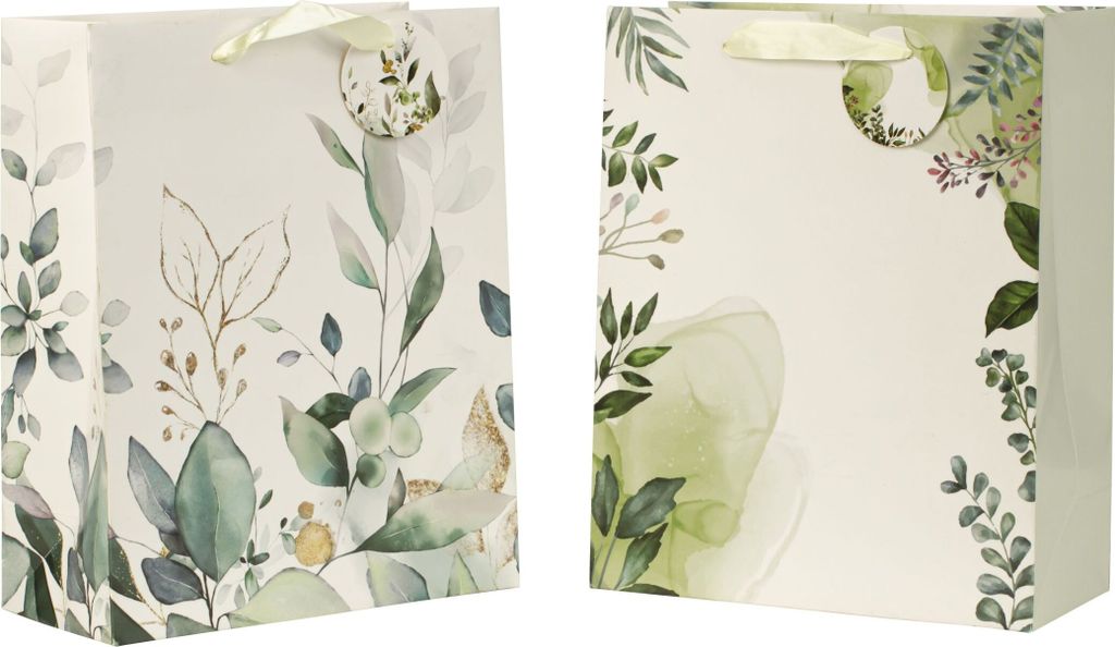 Geschenktaschen Geschenktüten jeweils im 4er Set 26x23x12 cm Blumen