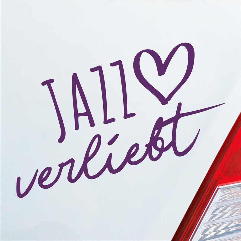 Auto Aufkleber Jazz verliebt Musik Herz Liebe Car 19x10 cm Lila Sticker Heckscheibenaufkleber