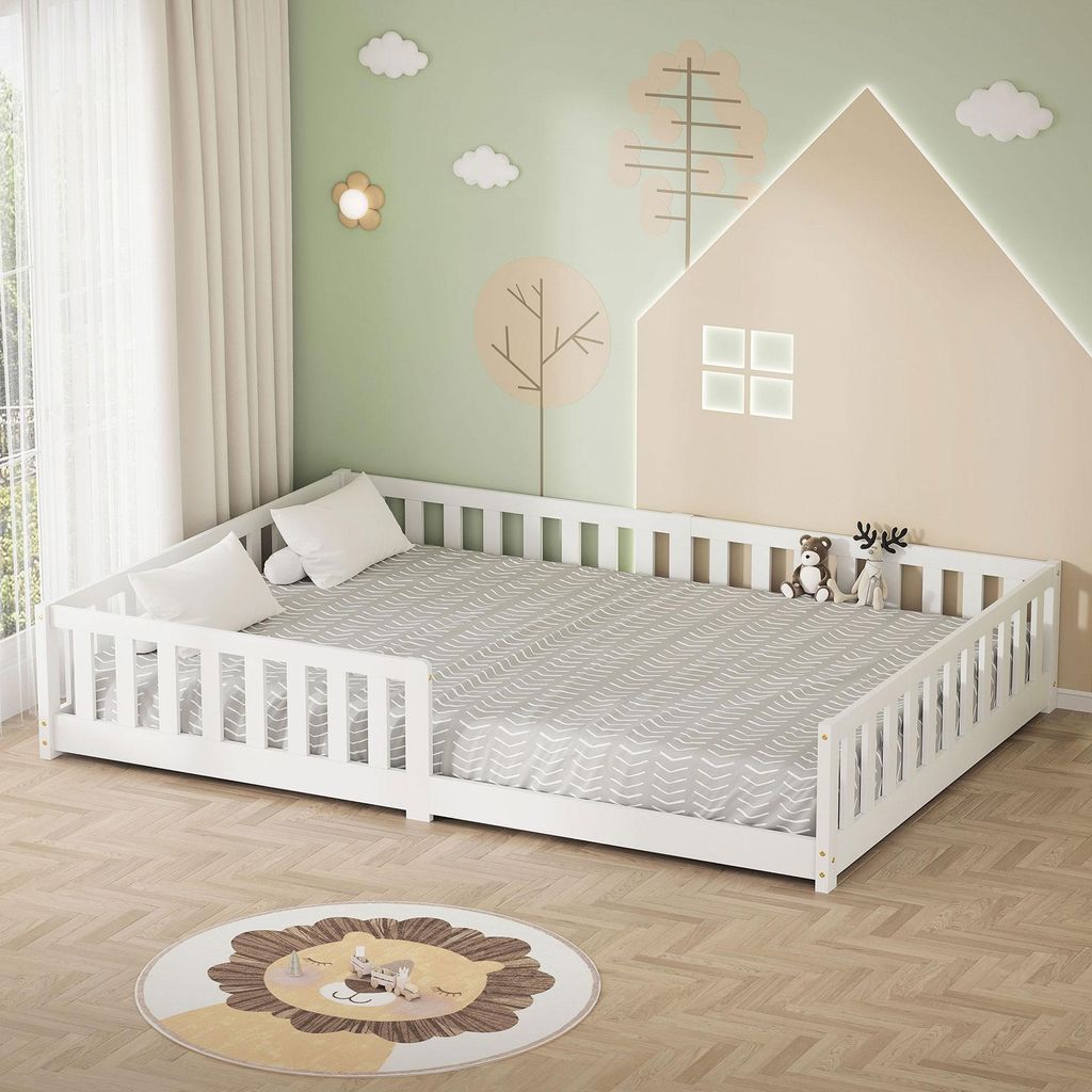 ML-Design detská posteľ 140x200 cm biela Podlahová posteľ Obrázok produktu 