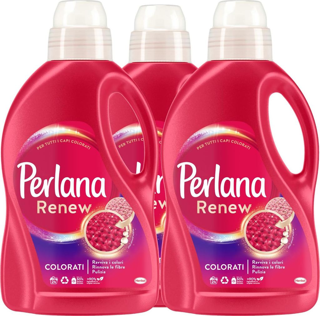 Perlana Renew Coloriertes Flüssigwaschmittel zur Erneuerung der Farbe, für Maschinenwäsche und Handwäsche, neutralisiert schlechte Gerüche auf...