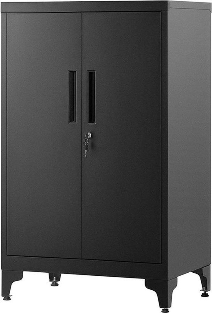 Stahlregal - Industriekabine - Stahlcontainer - Riesige Fachplatten - 40 cm x 60 cm x 90 cm - Tiefschwarz lackiert - Hohes Tragvermögen - 17,6 kg ...