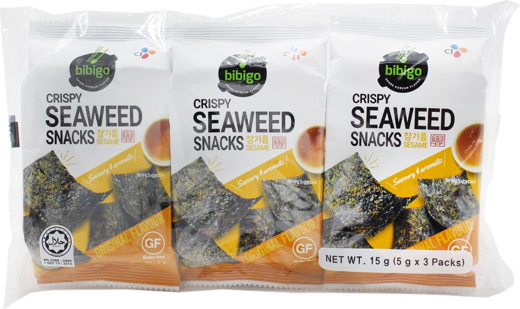 Bibigo Seealgen Snack Original SESAM 15g Produktbild 