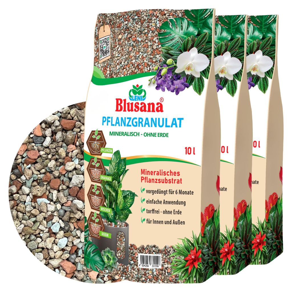 Blusana Mineralisches Pflanzsubstrat 30 Liter (3 x 10 l) Produktbild 