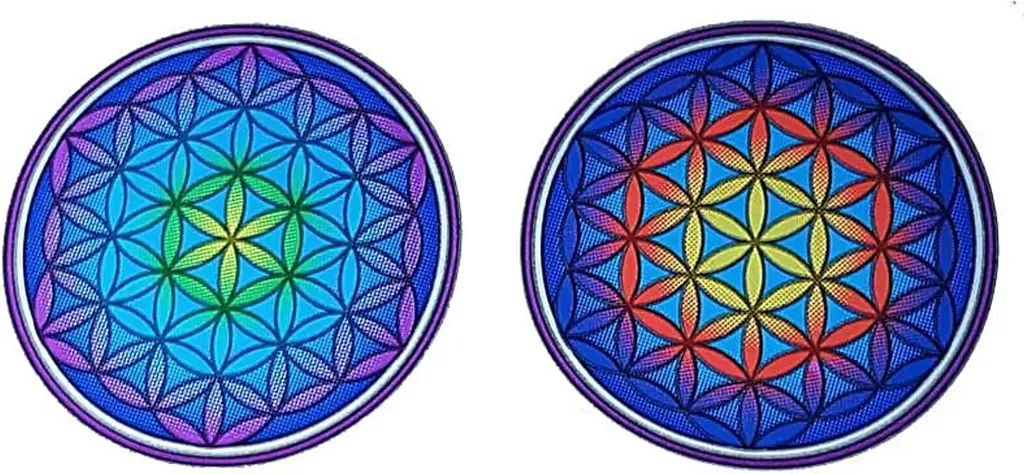 Autocollant Mandala Soleil Fleur de Vie 6cm - Vinyle Durable Lot de 3