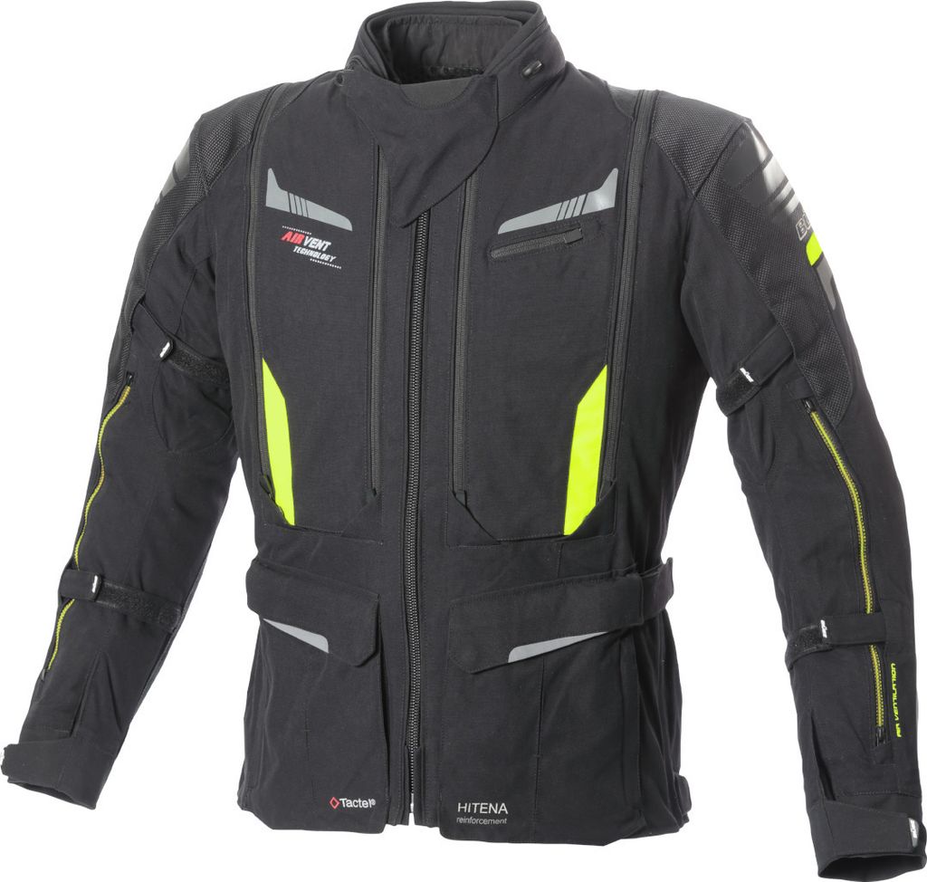 Büse Agadir Motorrad Textiljacke, schwarz/gelb, 62