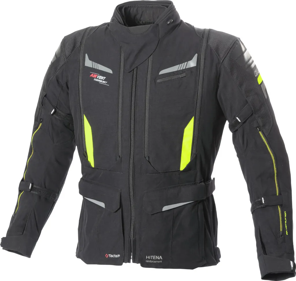 Veste moto toutes saisons Büse Agadir - Blouson de Touring Noir Jaune