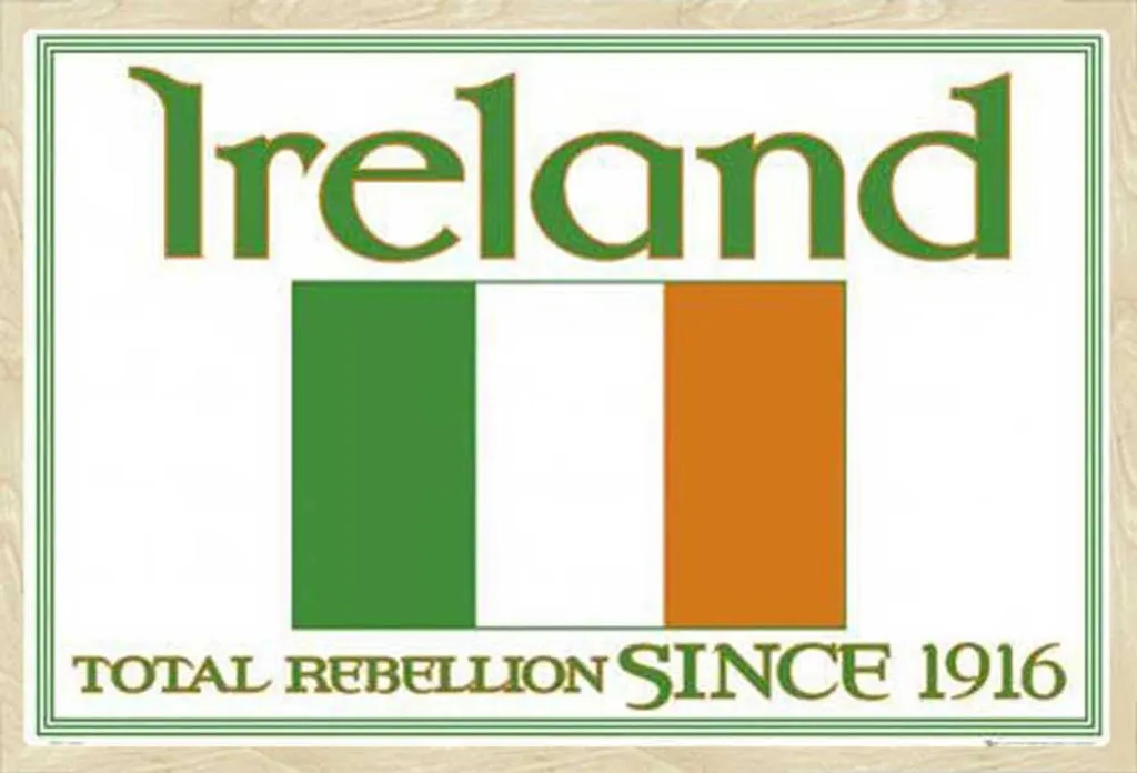Cornice Shinsuke MDF Oak + Poster Irlanda 1916 - Vetro Acrilico
