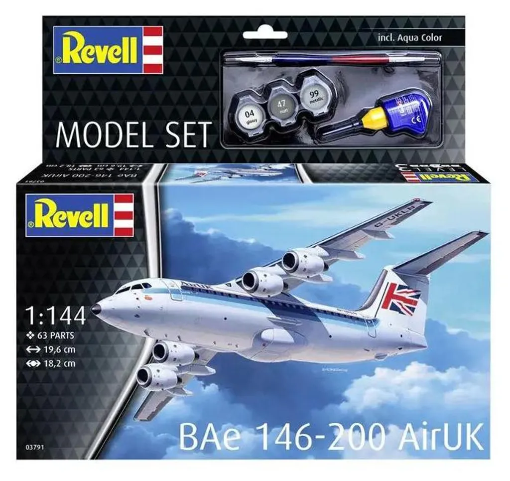 Réussir sa maquette avion BAe 146-200 AirUK 1:144 Revell kit 63 pièces