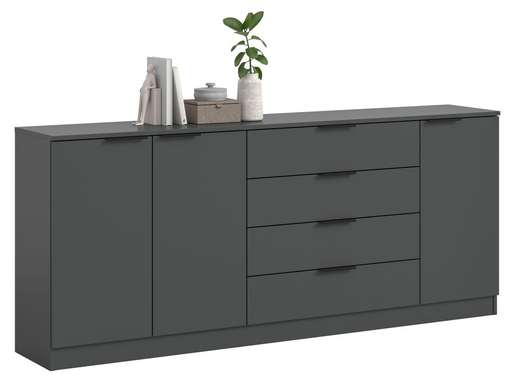 Kopenhagen buffet 4 tiroirs, 3 portes anthracite. Image du produit 