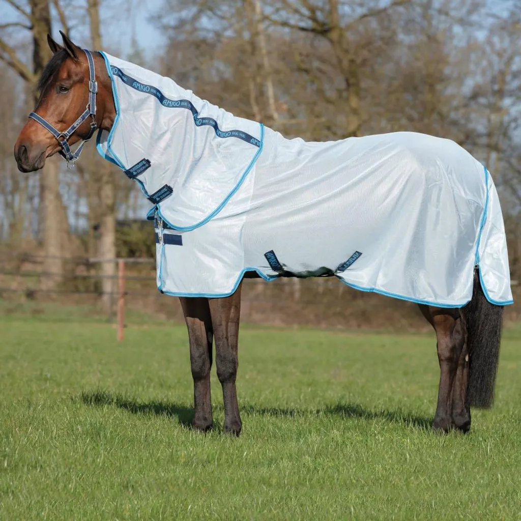 Horseware Amigo Petite Bug Rug Azure - Couverture Anti-Mouches Poney