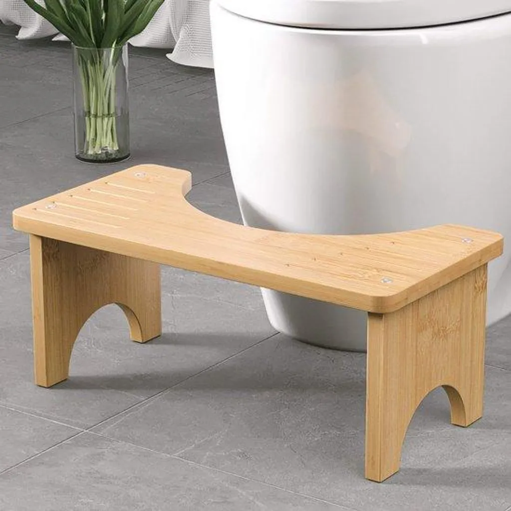 Siège de toilettes ergonomique en bambou antidérapant - Format 45cm