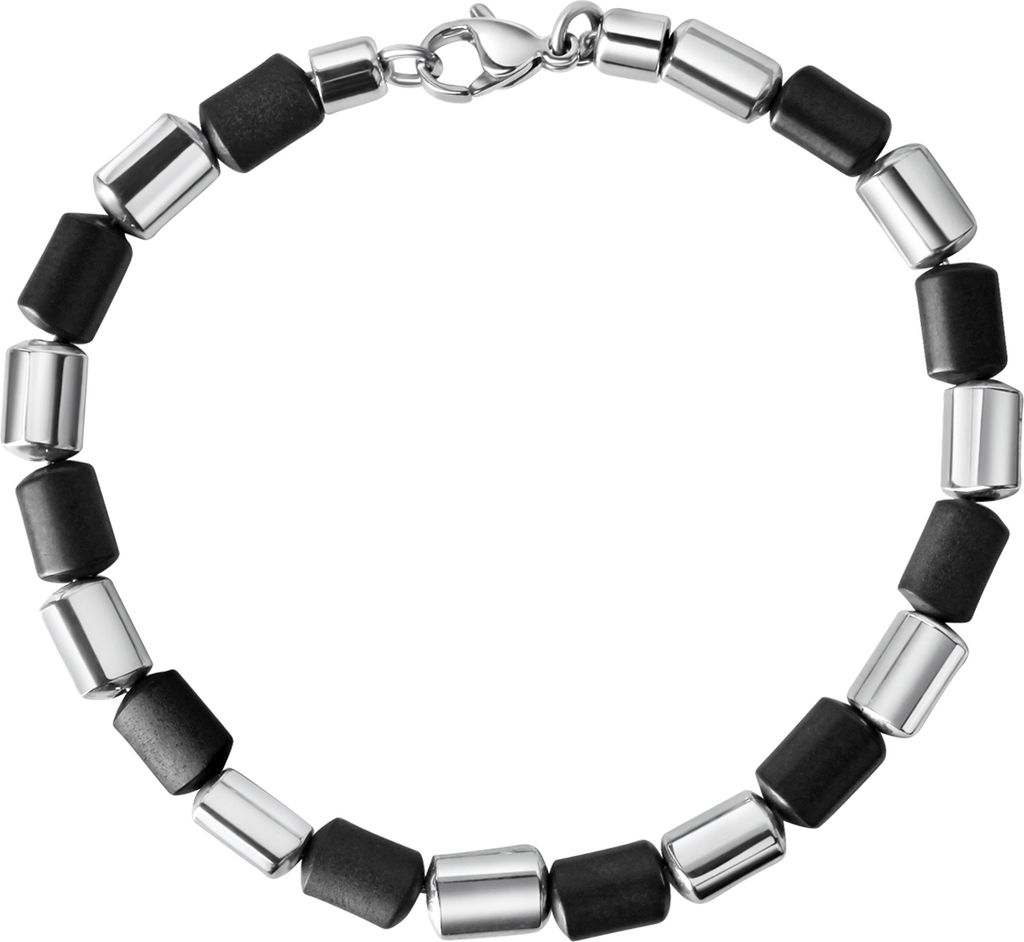 V Armband Edelstahl 20cm grau Hämatit 060060085-20