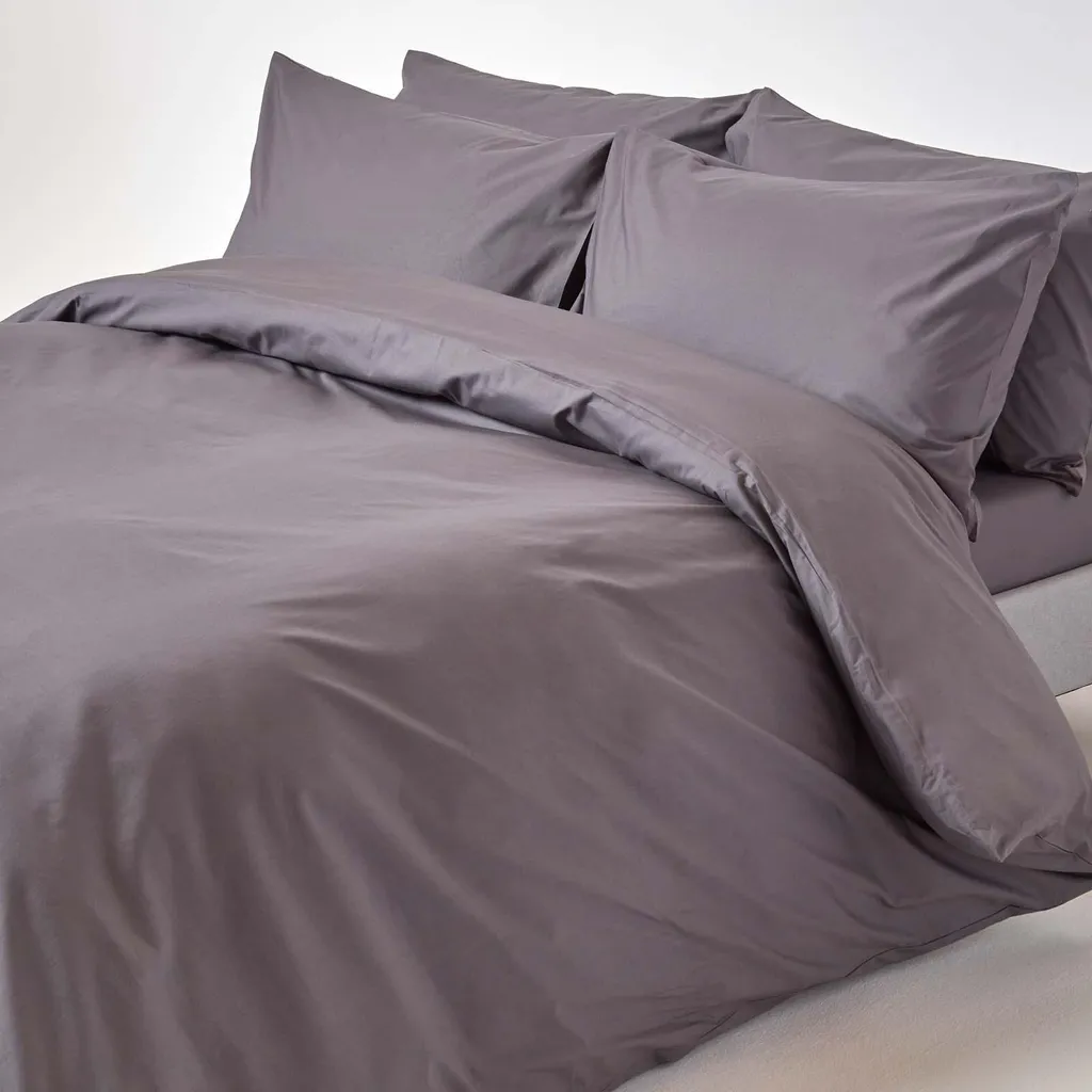 Biancheria Letto Homescapes 200x200 Antracite | Cotone Antiacaro