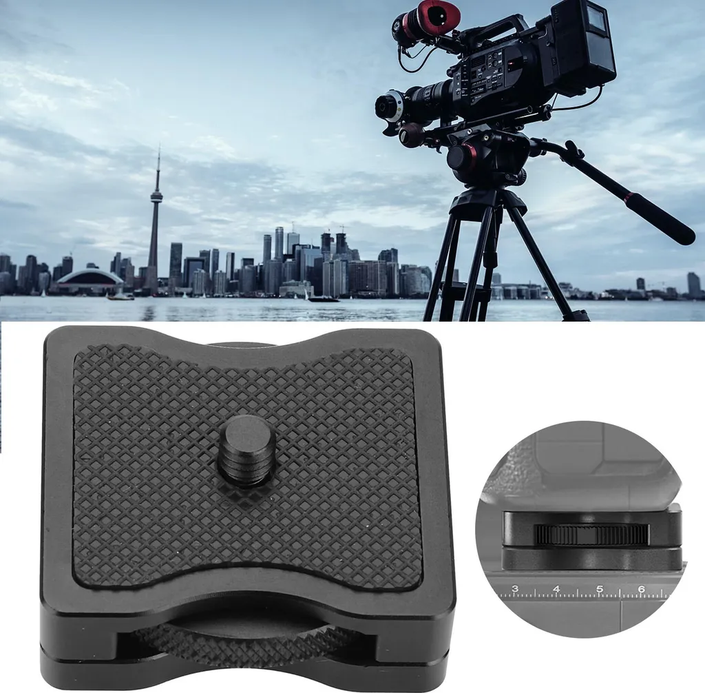 Piastra Rialzo Camera Alluminio CNC - Supporto Video Alta Precisione - 4