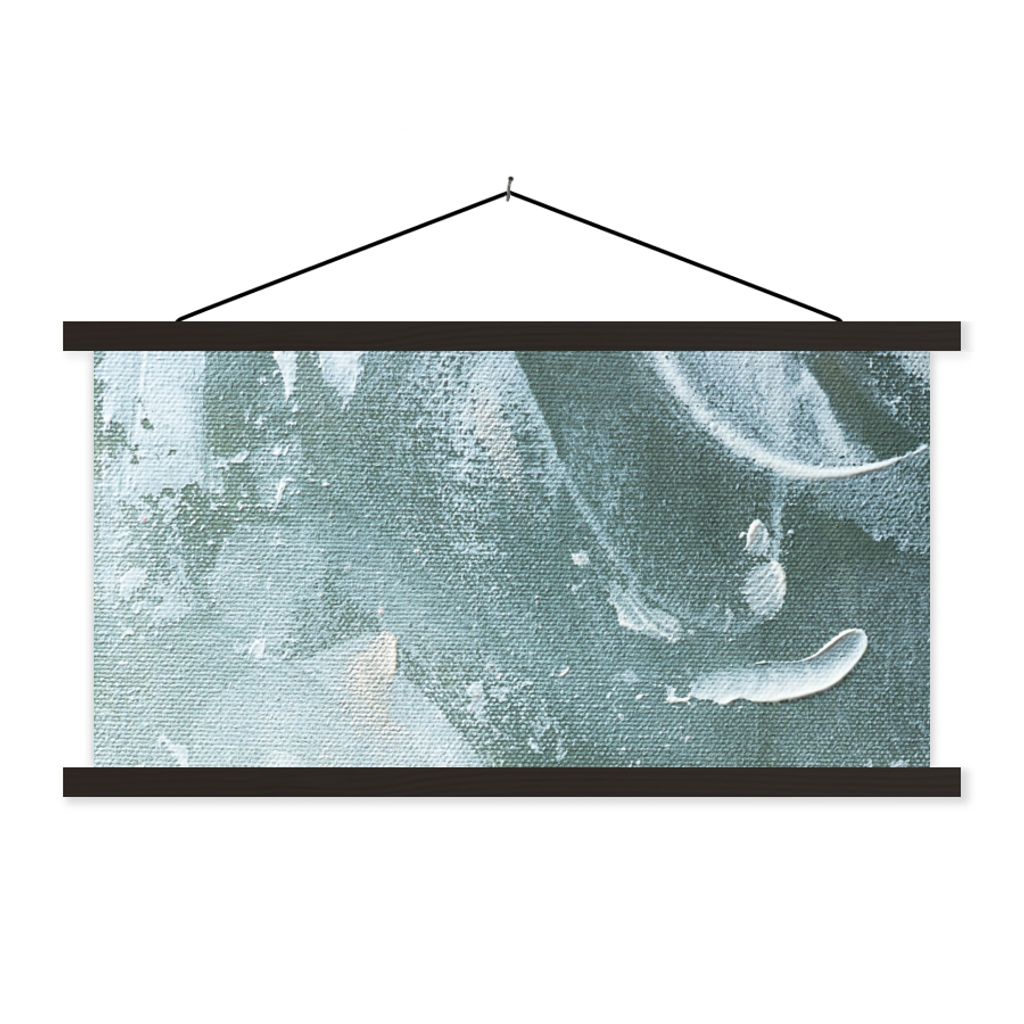 MuchoWow Textilposter Acrylfarbe - Abstrakt - Design 150x75 cm mit schwarzem Rahmen - Posterleiste