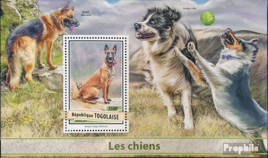 Briefmarken Togo 2017 Mi Block 1407 (kompl. Ausgabe) postfrisch Hunde