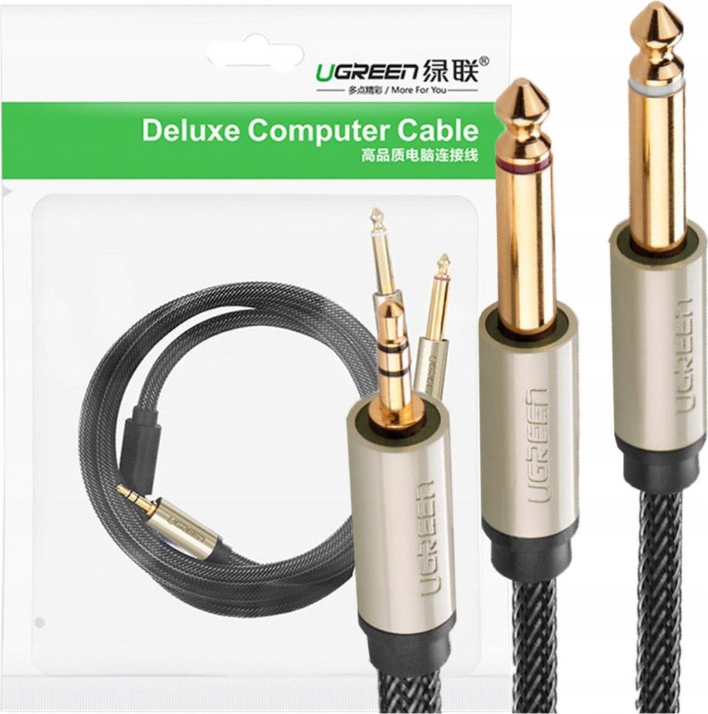 Ugreen minijack 3,5 mm vers 2x jack 6,35 mm, câble Image du produit 