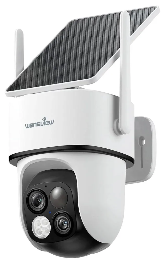 Caméra solaire WiFi 2,4 GHz autonome avec batterie lithium et alerte PIR