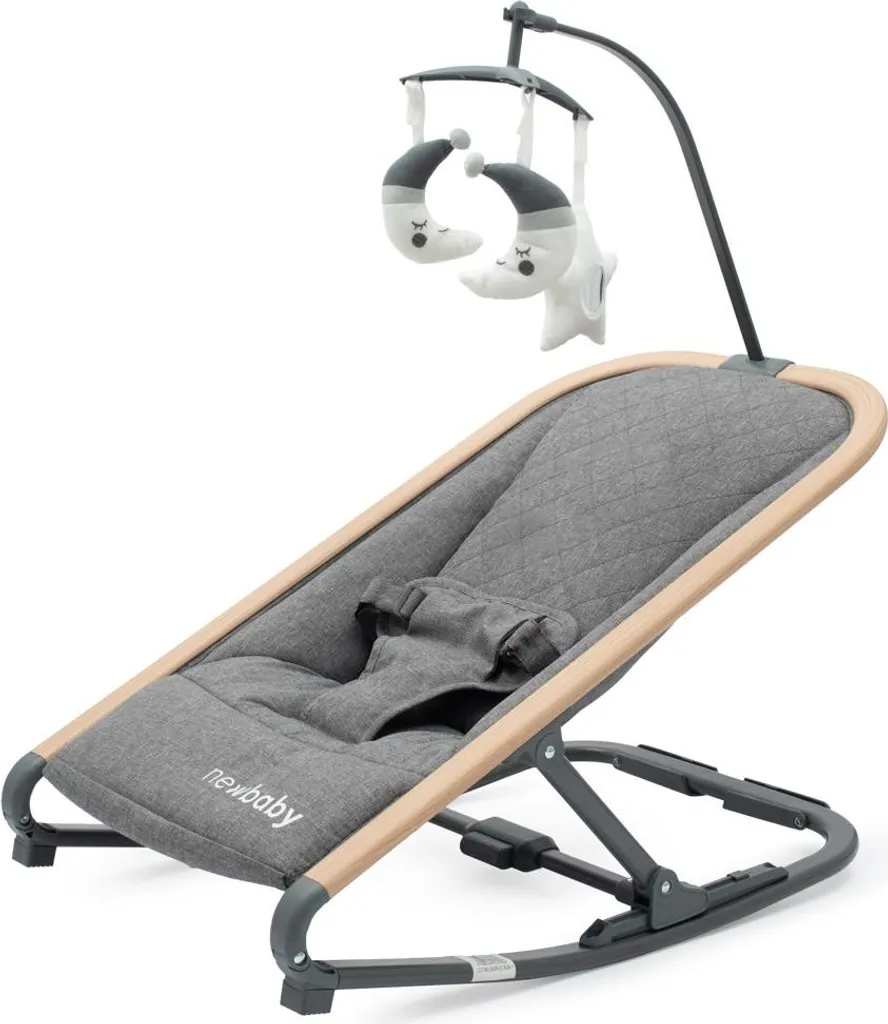 Fauteuil à bascule Snuggle NewBaby gris pour allaiter et bercer bébé