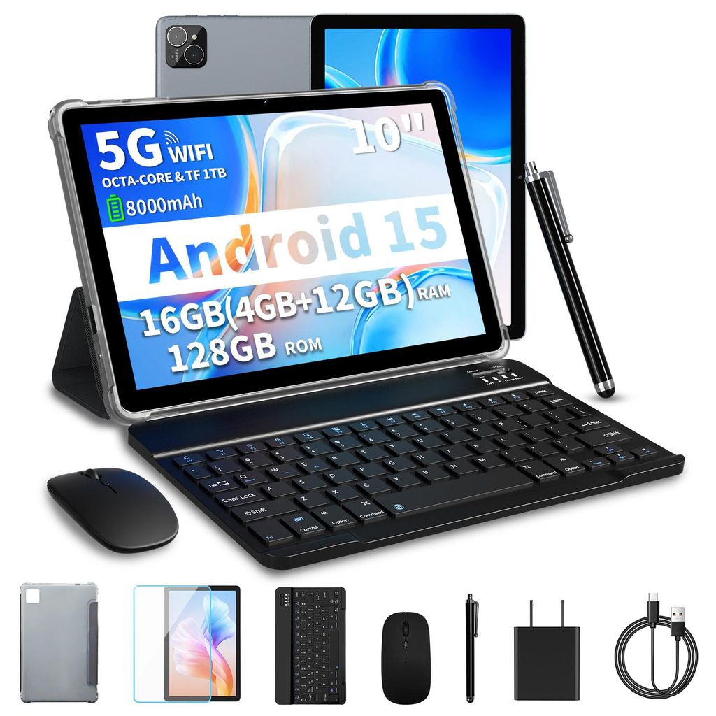 PRITOM Android 15 Tablet 10 Zoll, 16 GB (4+12 erweiterbar) Produktbild 