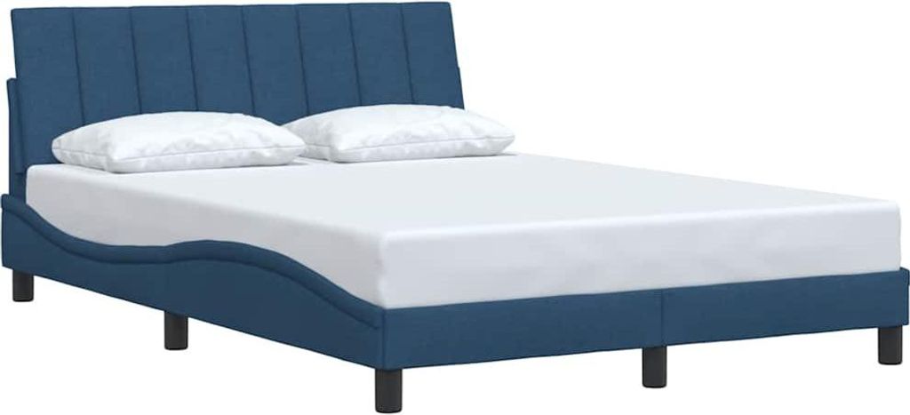 vidaXL Bettgestell ohne Matratze "Hanko" Blau 140x190 cm Stoff