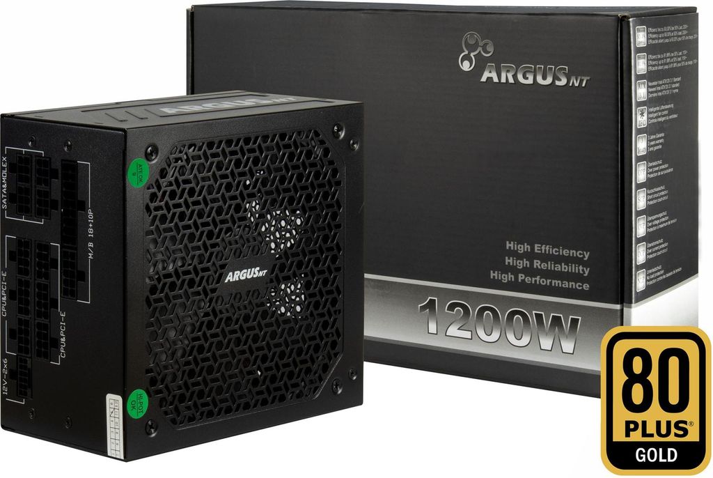 Inter-Tech HA-1200BA4, PC-Netzteil, (1x 12-Pin High Power GPU, 3x