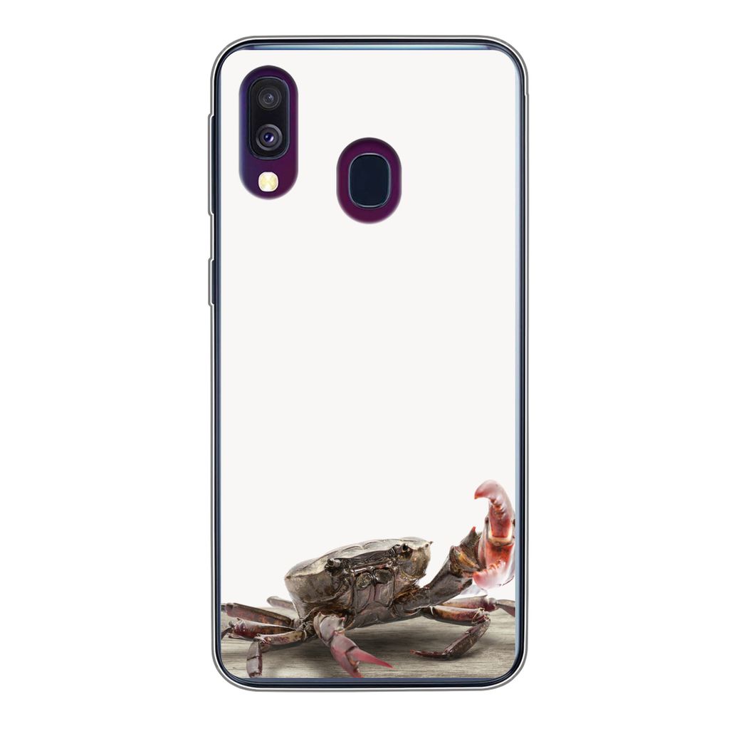 MuchoWow Handyhülle Schutzhülle Hülle für Samsung Galaxy A40 Kinder - Krabbe - Meerestiere - Jungen - Mädchen - Kinder Silikon Softcase Hand...