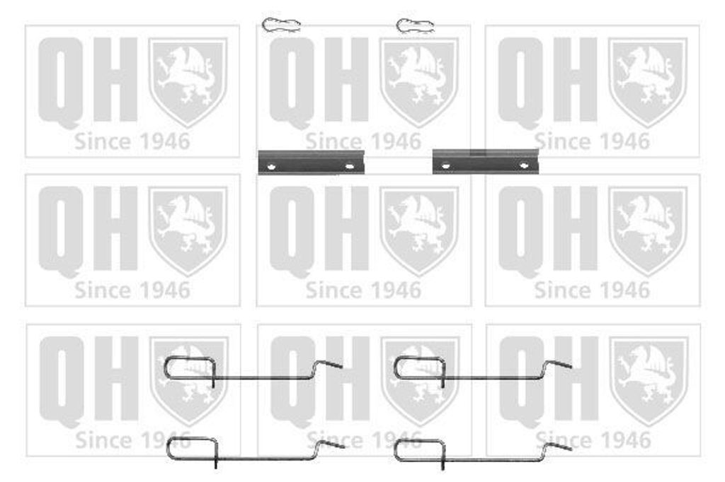 6x QUINTON HAZELL BFK741 Zubehörsatz Scheibenbremsbelag für RENAULT CLIO II (BB0/1/2, CB0/1/2) MEGANE I (BA0/1) CLIO I (B/C57, 5/357) SUPER 5 (B/...