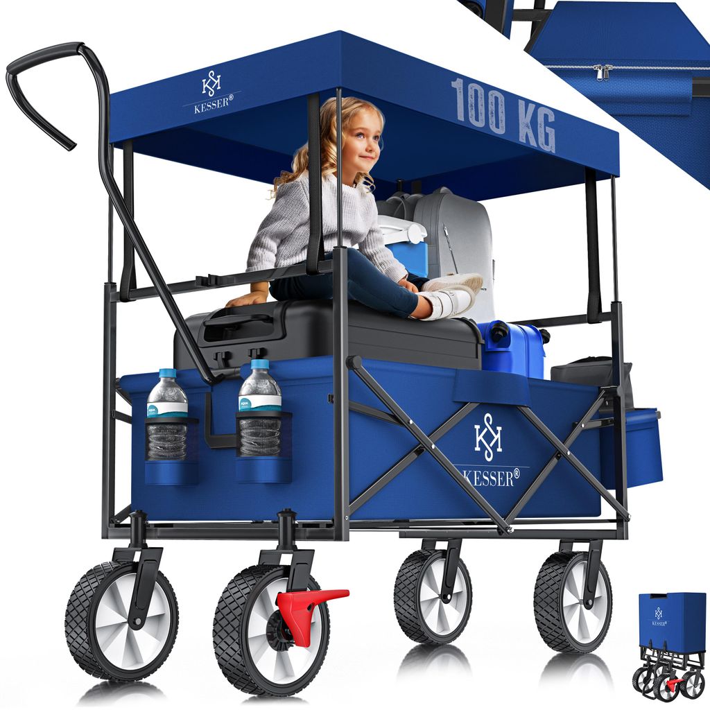 KESSER® Bollerwagen faltbar mit Dach Handwagen Produktbild 