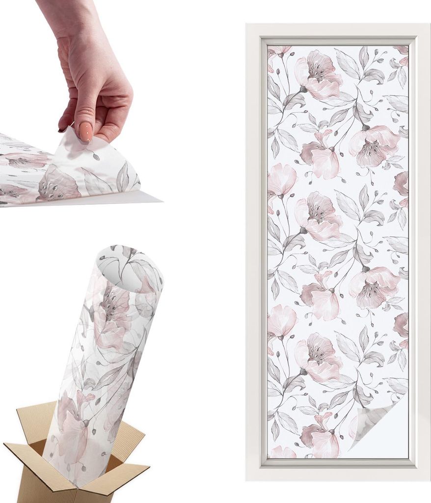 Buntglasfolie für Fenster – 146x50 cm – Stained-Glass-Fensterfolie, dekorativ & blickdicht – Selbstklebende Glasdekorfolie im Buntglas-Desig...