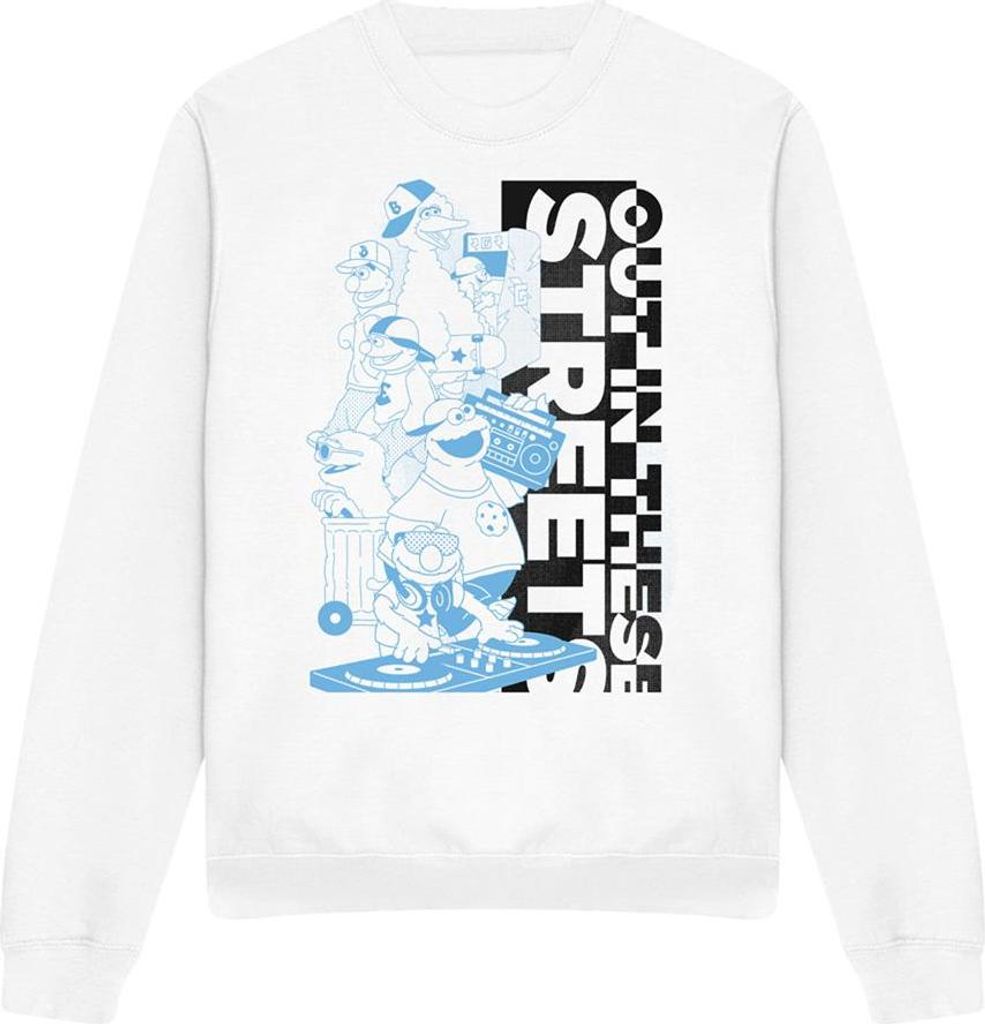 Sesame Street - "Out In These Streets" Sweatshirt für Herren/Damen Uni TV20167 (XXL) (Weiß)