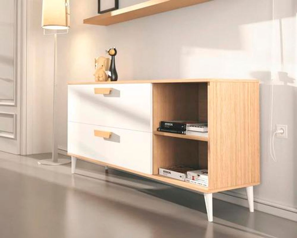 Tarrox Möbelfuß SCANDIA Balance Ø 24-48 x 150 mm Holz weiß 1 Stück