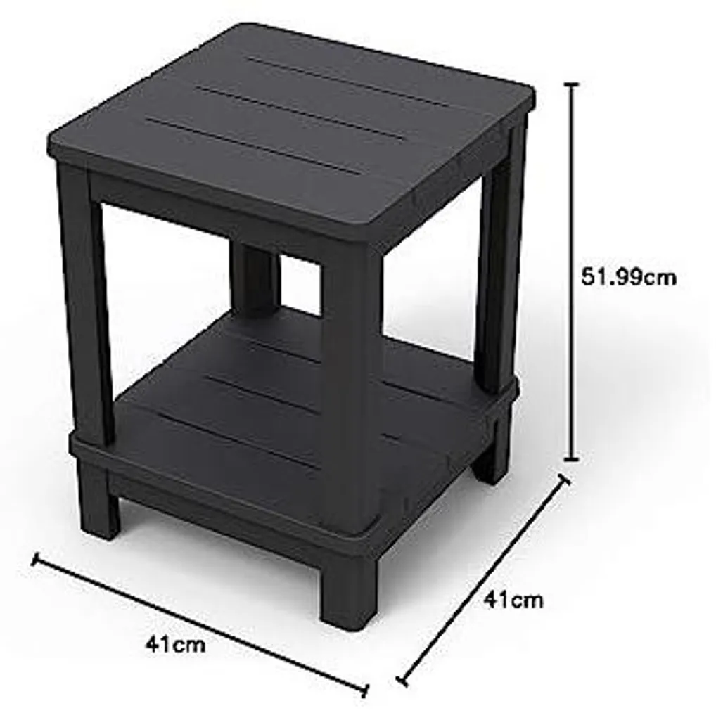 Table d'appoint extérieure avec double plateau en résine Keter Deluxe