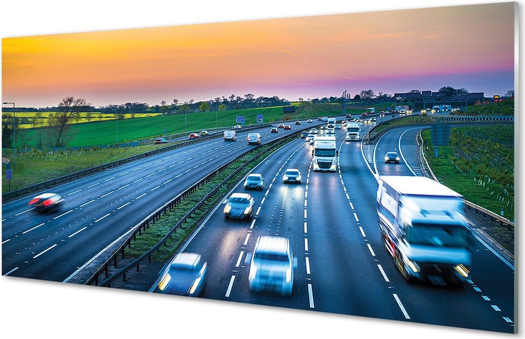 Spritzschutz 100x50 Wandkunst Auto Autobahn Himmel