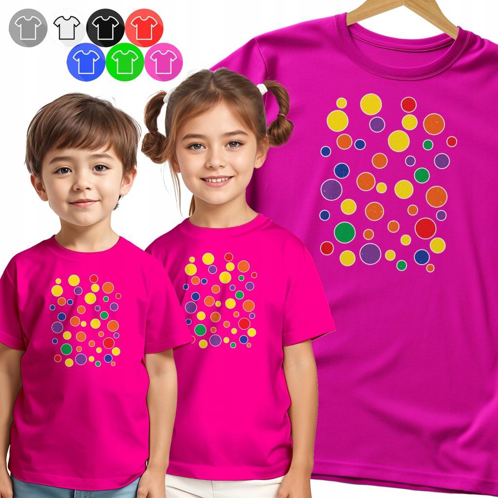 Kinder-T-Shirt - Bunte Punkte Punkt Tag - 110 Xs