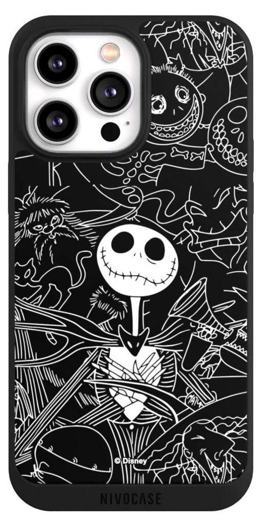 NIVOCASE Handyhülle für Apple iPhone 14 Pro Max Hülle NIVOpure Case Schwarz Disney Halloween Nightmare Before Christmas