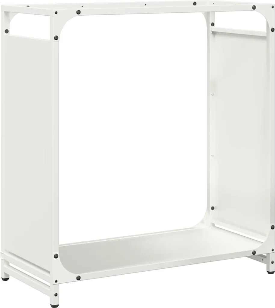 Portant de bois chauffage blanc 60x28x65 cm en acier robuste design
