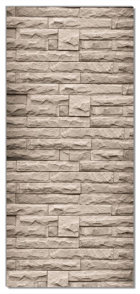 Wallario selbstklebende Türtapete 93 x 205 cm mit Schutzlaminat - Steinwand grau-braun