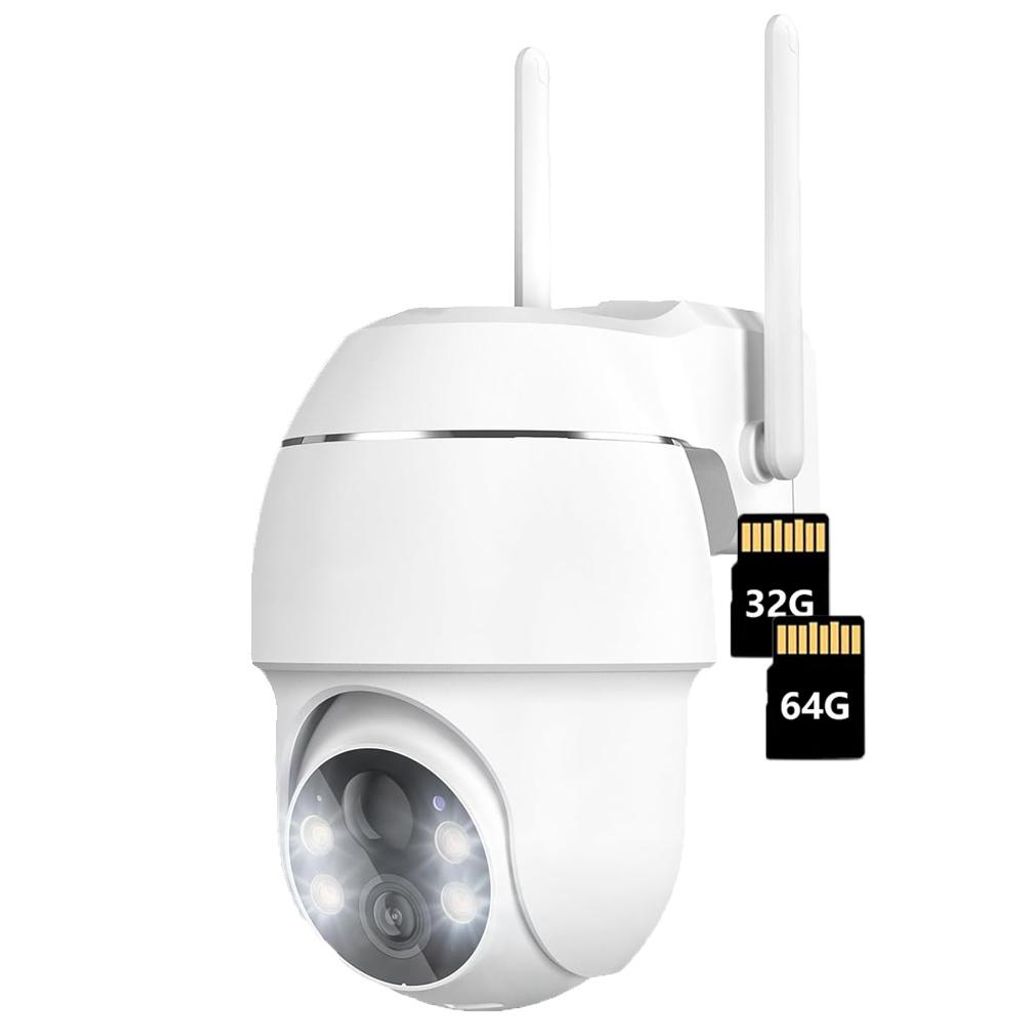 2K Überwachungskamera Aussen Akku 360° Schwenkbar Kabellose WLAN IP Kamera Outdoor mit Nachtsicht in Farbe Personen-/Bewegungserkennung mit 32G &...