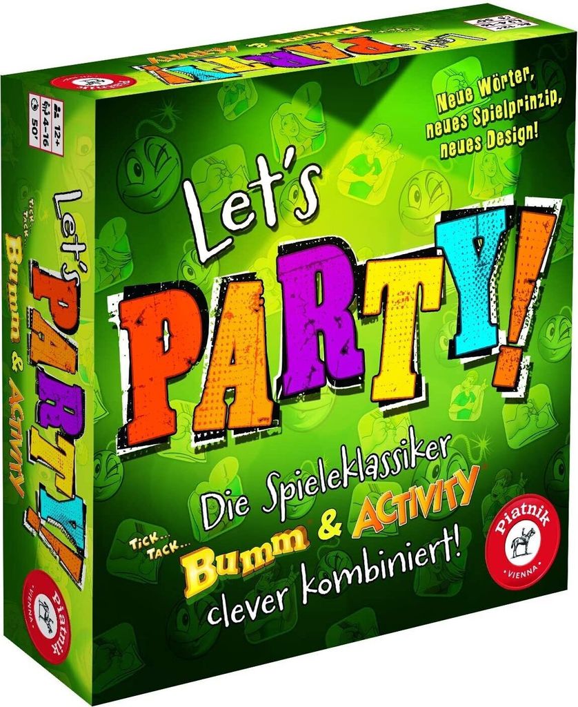 A product box for the board game "Let's Party".