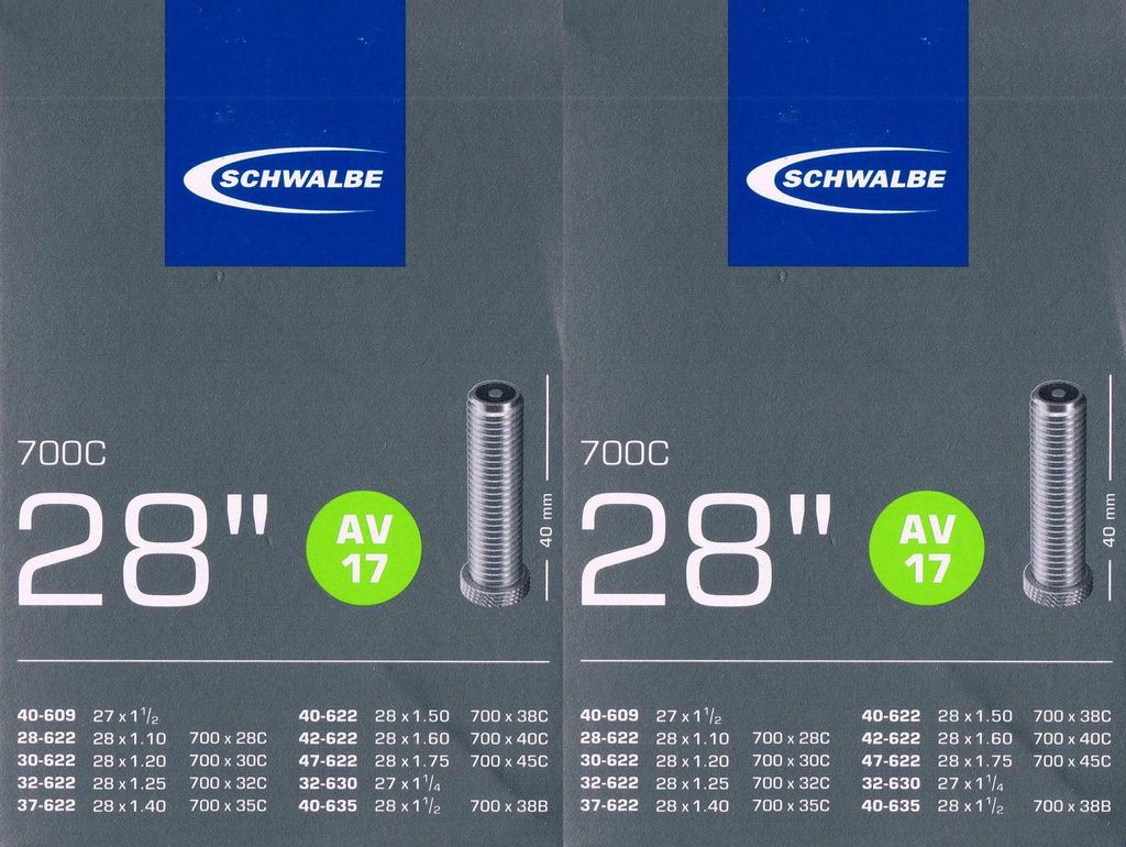 Schwalbe Fahrradschlauch AV 17, 28" 28/47-622/635 AGV 40mm Produktbild 